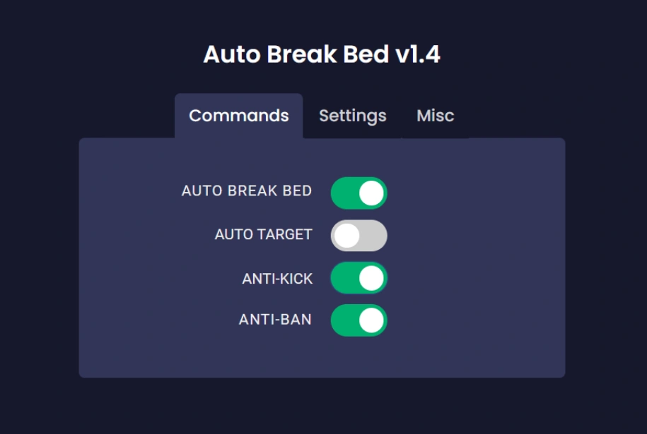 auto break bed script gui