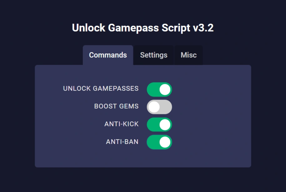 gamepass unlock script gui