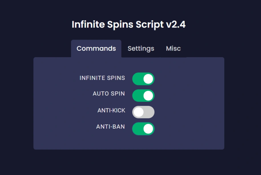 infinite spins script gui