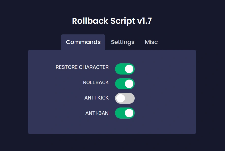 rollback script gui