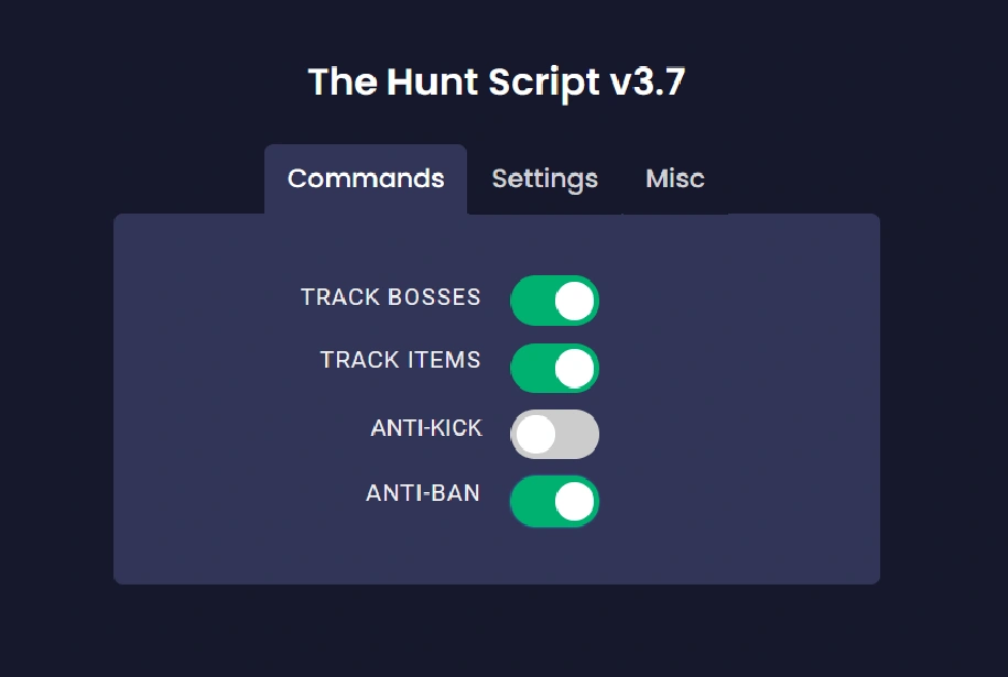 the hunt script gui