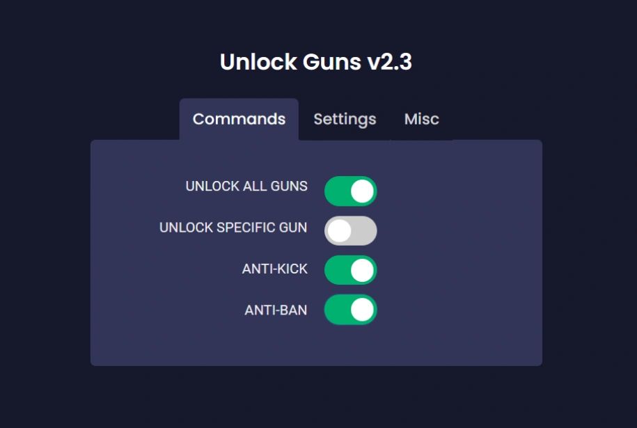 unlock guns script gui